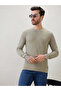 Textured Full Sleeve Regular Fit Pista Green T-Shirt - 6