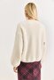 Women's crew neck Oversized soft fleece sweater beige - 7