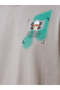 Puff Back Print Oversized Grey T-shirt - 4