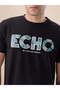 Chest Graphic Print Regular Fit Black T-shirt - 4