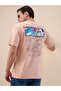 Graphic Back Print Oversized Pink T-shirt