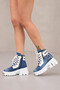 Women's Denim Boots Leather Detail Design Summer Collection - 3
