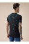 Tie and Dye Printed Regular Fit Black T-shirt - 3