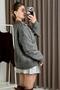 Women's Ribbon Detailed Oversized Knitwear Sweater Anthracite - 3