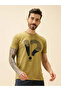 Printed Regular Fit Khaki T-shirt
