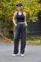 Women's high waist knit pants - smoke - 2