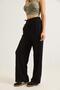 Wide Leg Pleated Belden Tie-Detail Trousers Black - 4