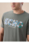 Chest Graphic Print Regular Fit Lt. Olive T-shirt - 4