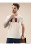 Rubberized Typography Print Regular Fit Beige T-Shirt - 6