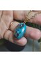 Iran Nishabur Turquoise - Turquoise Stone - Steel Chain Natural Stone Necklace -18A- Only Hand Made - 4