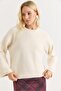 Women's crew neck Oversized soft fleece sweater beige