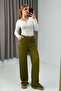 Women's Bürümcük Casual Drapey Trousers Green