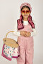 Girl's Strawberry Patterned Pink Soft Scarf 80*80 cm - 4