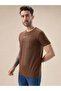 Front Typography Print Regular Fit Brown T-Shirt - 2
