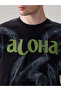 All Over Print Oversized Black T-shirt - 4