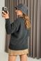 Women's Diamond Pattern Crew Neck Knitwear Sweater Anthracite - 3