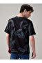 All Over Print Oversized Black T-shirt - 3