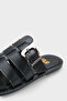 Women's Closed Front Soft Strap Belt Detail Daily Slipper Zaira Black - 6