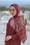 Wave Satin Shawl - Maroon - 3