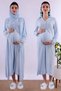 Cotton Piece Maternity and Breastfeeding Nightgown Set with Hijab and Robe Effortt