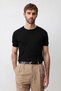 Black Textured Men's Knitwear T-Shirt