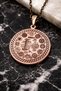 Women's and Men's Copper Necklace Nur Circle (Protection, Abundance, Evil Eye and Spiritual Balance) Pure Copper Necklace