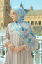 Sevilla Satin Shawl - Cielo - 2