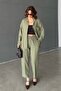 Women's Linen Look Shirt and Pants Top and Bottom Set