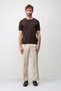 Brown Textured Men's Knitwear T-Shirt - 4