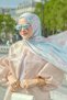 Parisian Satin Shawl - Ciel