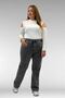 59024 Large Size Jeans with Stone Detail on the Hem - Anthracite - 4