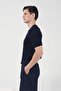 Dar Cut-Out Zippered Navy Blue Tricot T-Shirt - 2