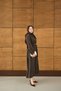Women's Scarf Collar Detail Ribbed Modal Dress Brown - 4
