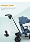 3-in-1 Baby Tricycle with Push Handle, Canopy & Rotatable Seat | Kids Cycle 1.5-5 Years Blue - 3