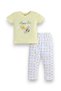 Girls Bee Print Cotton Pajama Set – T-Shirt & Full Pants Nightwear - 2