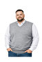 Men's Large Size Gray V-Neck Sweater 3Xl-4Xl-5Xl-6Xl