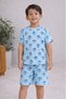 Boys Robot Print Cotton Pajama Set – T-Shirt & Shorts Nightwear - 2