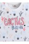 Girls Cactus Print Cotton Pajama Set – T-Shirt & Shorts Nightwear - 6
