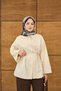 Women's Lace Detail Waist Tie-Detail Shirt Cream - 2