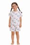 Girls Flamingo Print Cotton Pajama Set – T-Shirt & Shorts Nightwear - 4