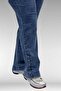 59024 Large Size Jeans with Stone Detail on the Hem - Blue - 2