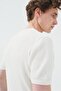 Textured Crew Neck White Knitwear T-Shirt - 4