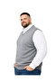Men's Large Size Gray V-Neck Sweater 3Xl-4Xl-5Xl-6Xl - 2