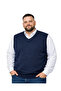 Men's Large Size Melange Navy Blue V-Neck Sweater 3Xl-4Xl-5Xl-6Xl