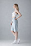 Women's Knee Length Classic 5 Pocket Ice Blue Denim Shorts - 5