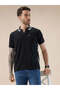 Waffle Textured Regular Fit Balck Polo T-shirt - 6
