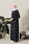 Shirred Robadan Buttoned Front Viscose Fabric Tesseture Clothing Mother Dress Prayer Dress - 3