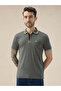 Textured Tipping Collar Regular Fit Olive Polo T-shirt
