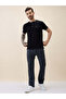 Textured Contrast Tipping Henley Neck Black T-shirt - 5