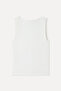 Women's Off-White Fitted U-Neck Sleeveless Blouse - 5